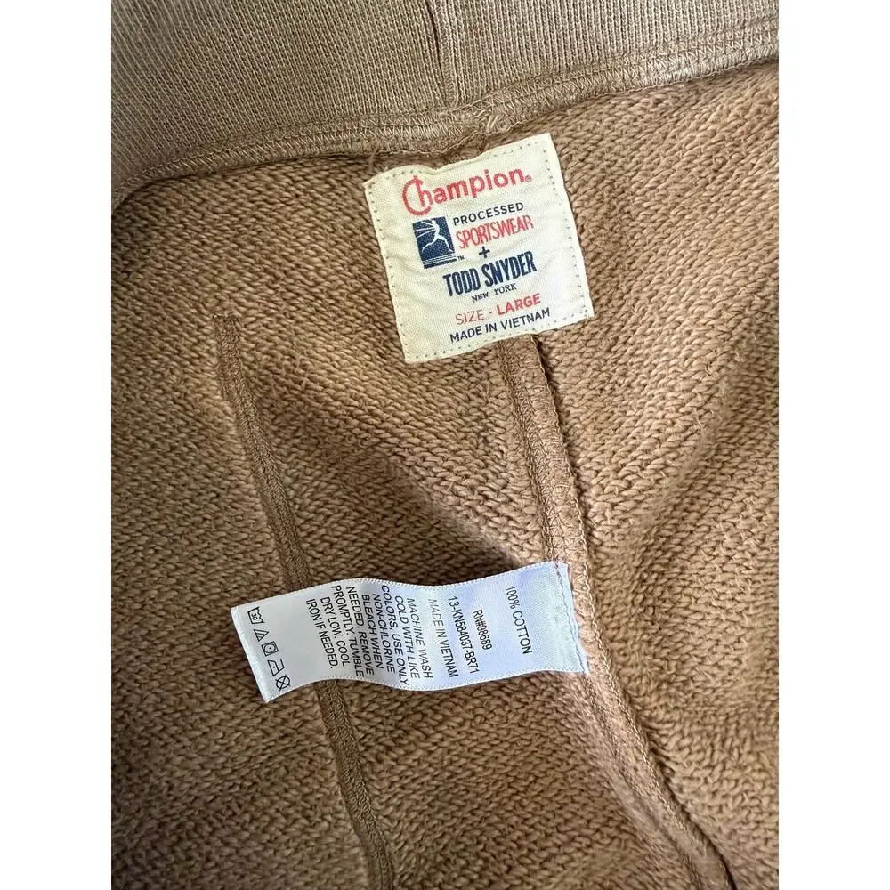 Champion x Todd Snyder Men's Cotton Terry Jogger Sweatpants Sz L Tan Lounge